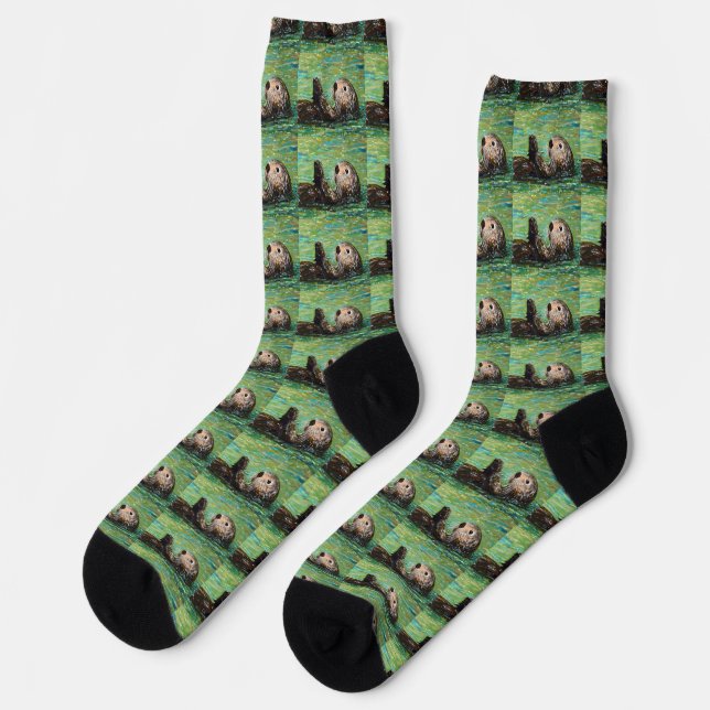 Sea Otter Painting Socks (Left)