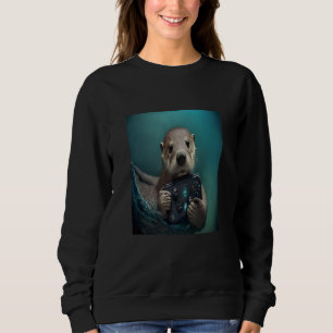 Sea Otter Playing Video Games Sea Otter Gamer 1 Sweatshirt