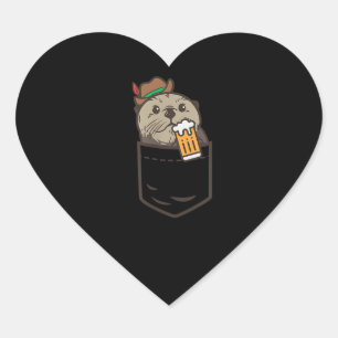 Sea Otter Pocket Drinking Beer Animal German Heart Sticker