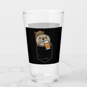 Sea otter pocket drinking beer  Otter Lover Gift Glass