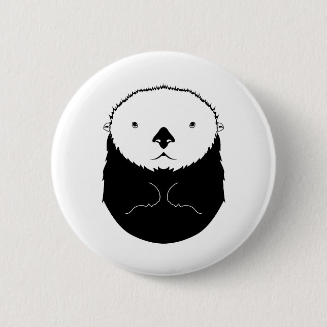 Sea Otter Silhouette  6 Cm Round Badge (Front)