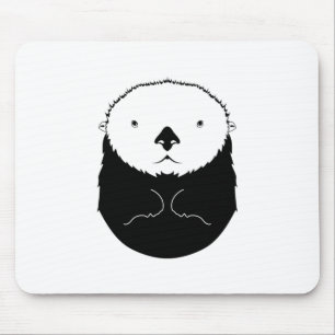 Sea Otter Silhouette Mouse Mat
