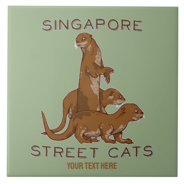 Sea Otter Singapore Street Cats Tile (Front)