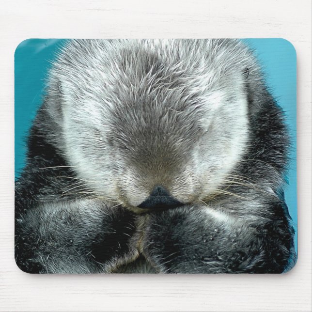 Sea Otter Snoozing Mouse Mat (Front)