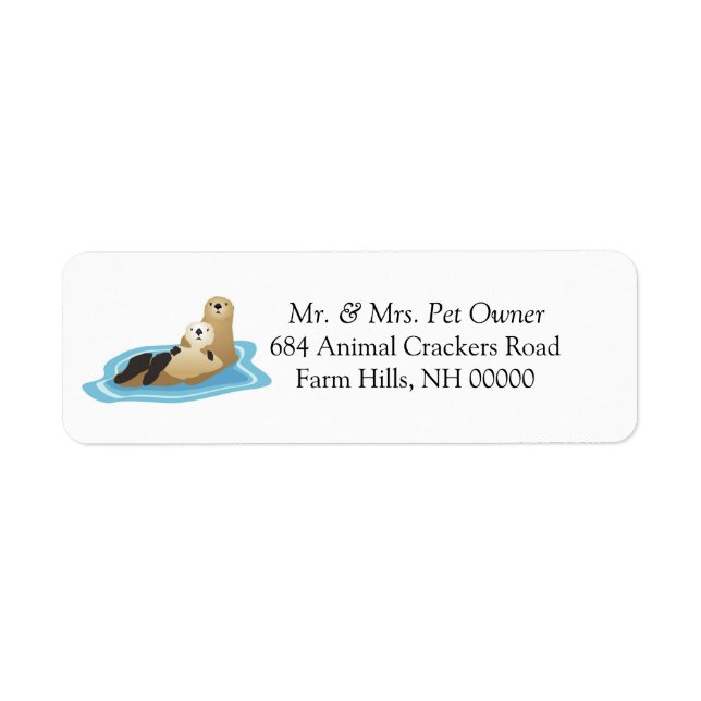 Sea Otter Theme Return Address Labels Stickers (Front)