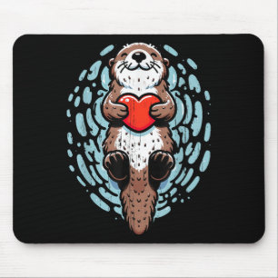 Sea Otter Valentines Heart Lover Funny Boys Men Gi Mouse Mat