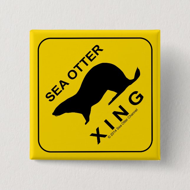 Sea Otter Xing 15 Cm Square Badge (Front)