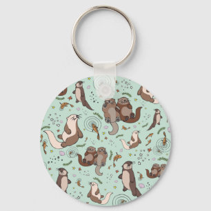 Sea otters key ring