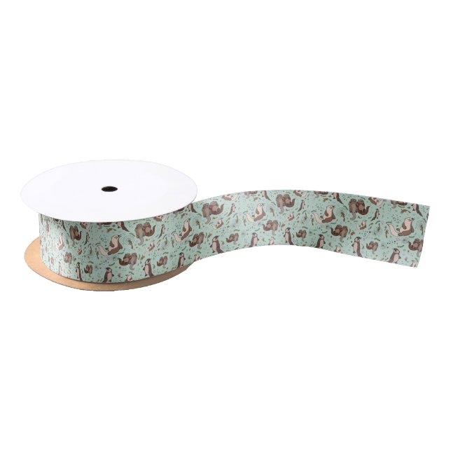 Sea otters satin ribbon (Spool)