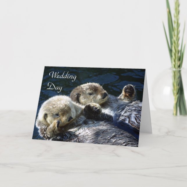 Sea-otters wedding day card (Front)