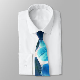 Sea oyster shell, colours changed blue to grey tie