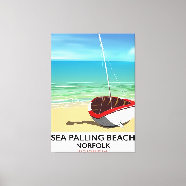Sea Palling Beach Norfolk beach poster Canvas Print (Front)