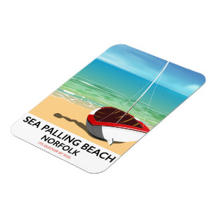 Sea Palling Beach Norfolk beach poster Magnet