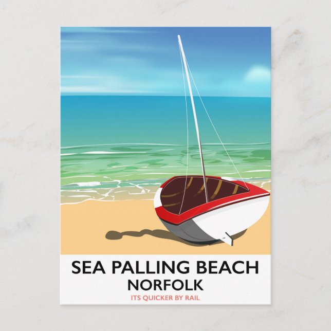 Sea Palling Beach Norfolk beach poster Postcard (Front)