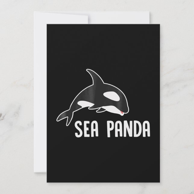 Sea Panda - Funny Killer Whale Orca Marine Biology Holiday Card (Front)