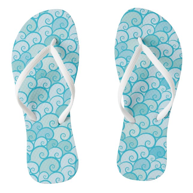 Sea Pattern Flip Flops (Footbed)