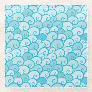 Sea Pattern Glass Coaster