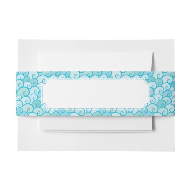 Sea Pattern Invitation Belly Band (Front Example)