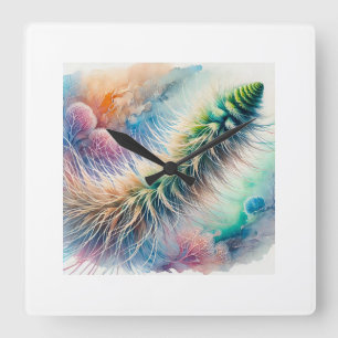 Sea Pen Elegance 220824AREF123 - Watercolor Square Wall Clock