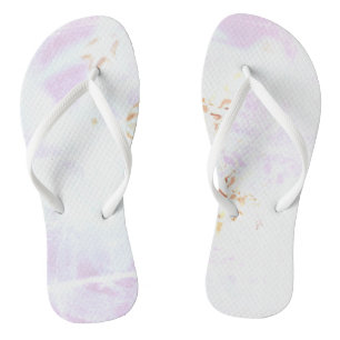 Sea Pink And White Flip Flops