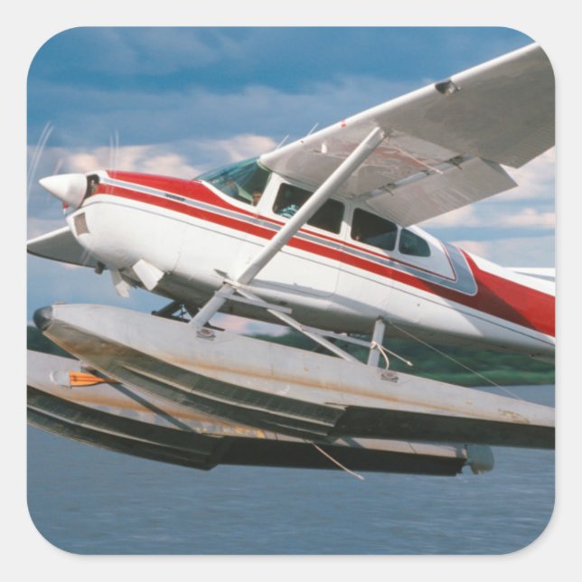 Sea Plane Taking Off, Victoria Falls, Zimbabwe Square Sticker (Front)