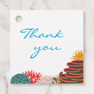 Sea Plants and Corals Under the Sea Birthday Favour Tags