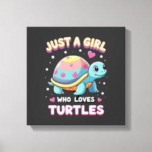 Sea Reptile Turtle Lovers Just A Girl Who Loves Tu Canvas Print