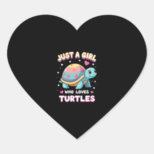 Sea Reptile Turtle Lovers Just A Girl Who Loves Tu Heart Sticker
