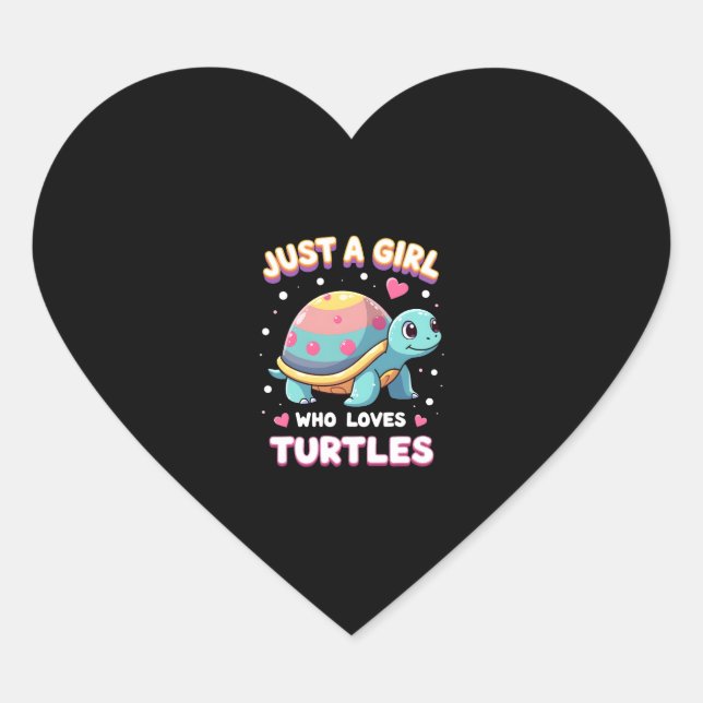 Sea Reptile Turtle Lovers Just A Girl Who Loves Tu Heart Sticker (Front)