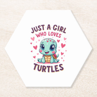 Sea Reptile Turtle Lovers Just A Girl Who Loves Tu Paper Coaster