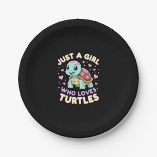 Sea Reptile Turtle Lovers Just A Girl Who Loves Tu Paper Plate
