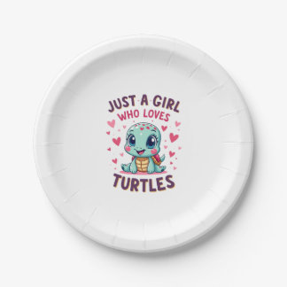 Sea Reptile Turtle Lovers Just A Girl Who Loves Tu Paper Plate