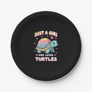 Sea Reptile Turtle Lovers Just A Girl Who Loves Tu Paper Plate