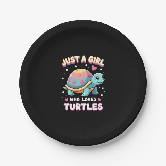 Sea Reptile Turtle Lovers Just A Girl Who Loves Tu Paper Plate (Front)