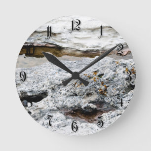 Sea rock pattern round clock