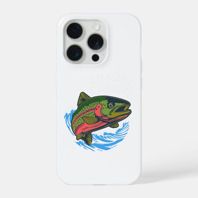 Sea Run Cutthroat Chasing Chrome Trout iPhone Case (Back)