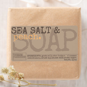 Sea Salt Peach Soap Chic Handmade Rustic Stickers