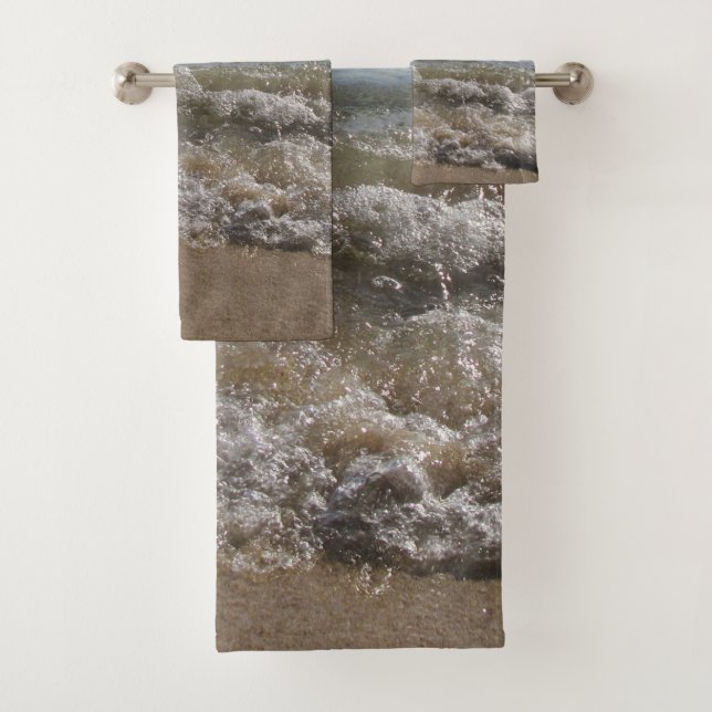 Sea & Sand Beach Waves Bath Towel Set (Insitu)