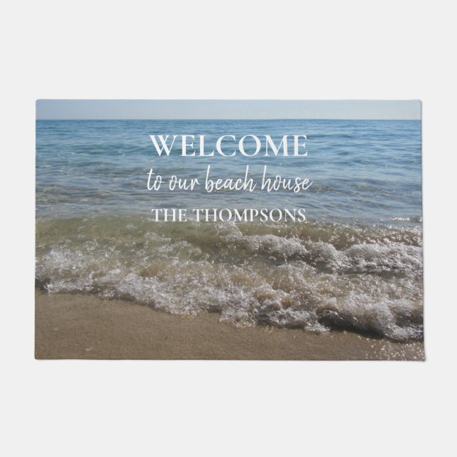 Sea & Sand Beach Waves Beach House Doormat (Front)
