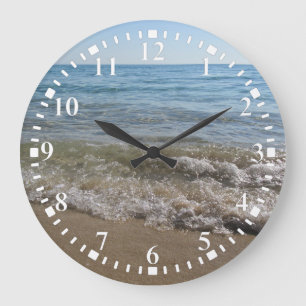 Sea & Sand Beach Waves Large Clock