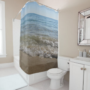 Sea & Sand Beach Waves  Shower Curtain