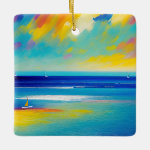 Sea Scape 10 “Stuck on the sand”. Ceramic Ornament
