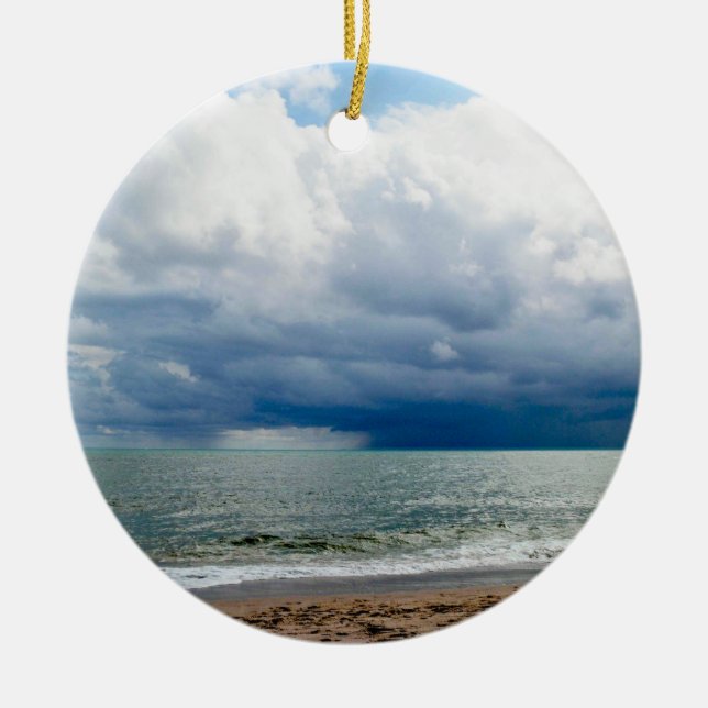 Sea Scape Ceramic Tree Decoration (Front)