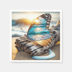 Sea Scene In Butterfly Wings Napkin