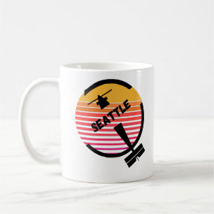 SEA Seattle Airport, Washington - Retro Plane Coffee Mug