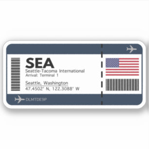 SEA Seattle Boarding Pass - USA Ticket