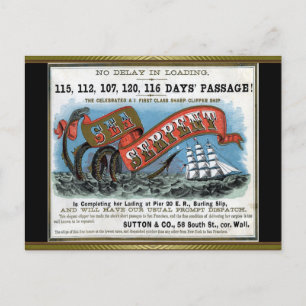 Sea Serpent Clipper Sailing  Postcard