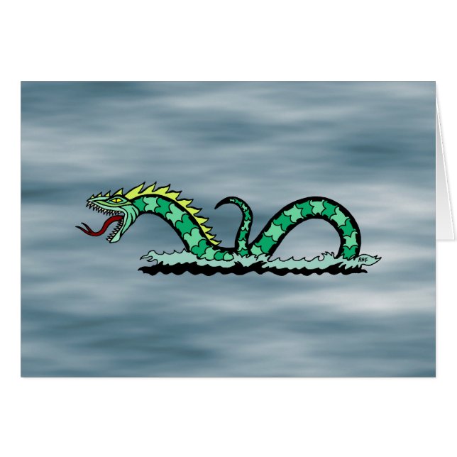 Sea Serpent Greeting Card (Front Horizontal)