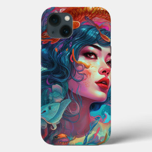 Sea Serpent Hair Lady Fantasy Art iPhone 13 Case