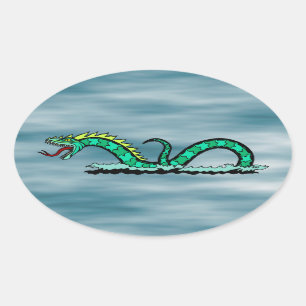 Sea Serpent Oval Sticker